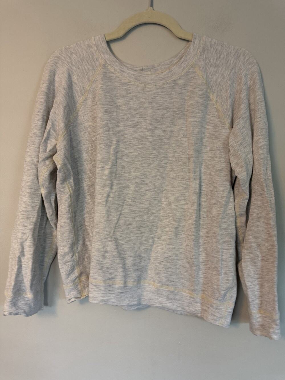 Monrow Women's Thin Heather Grey Pull Over Lightweight Sweatshirt Sz S